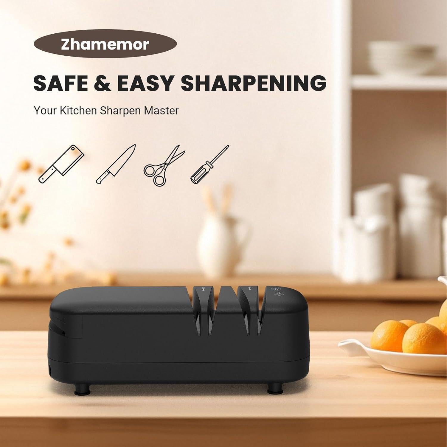 Afilador eléctrico Zhamemor 2 etapas para cuchillos y tijeras