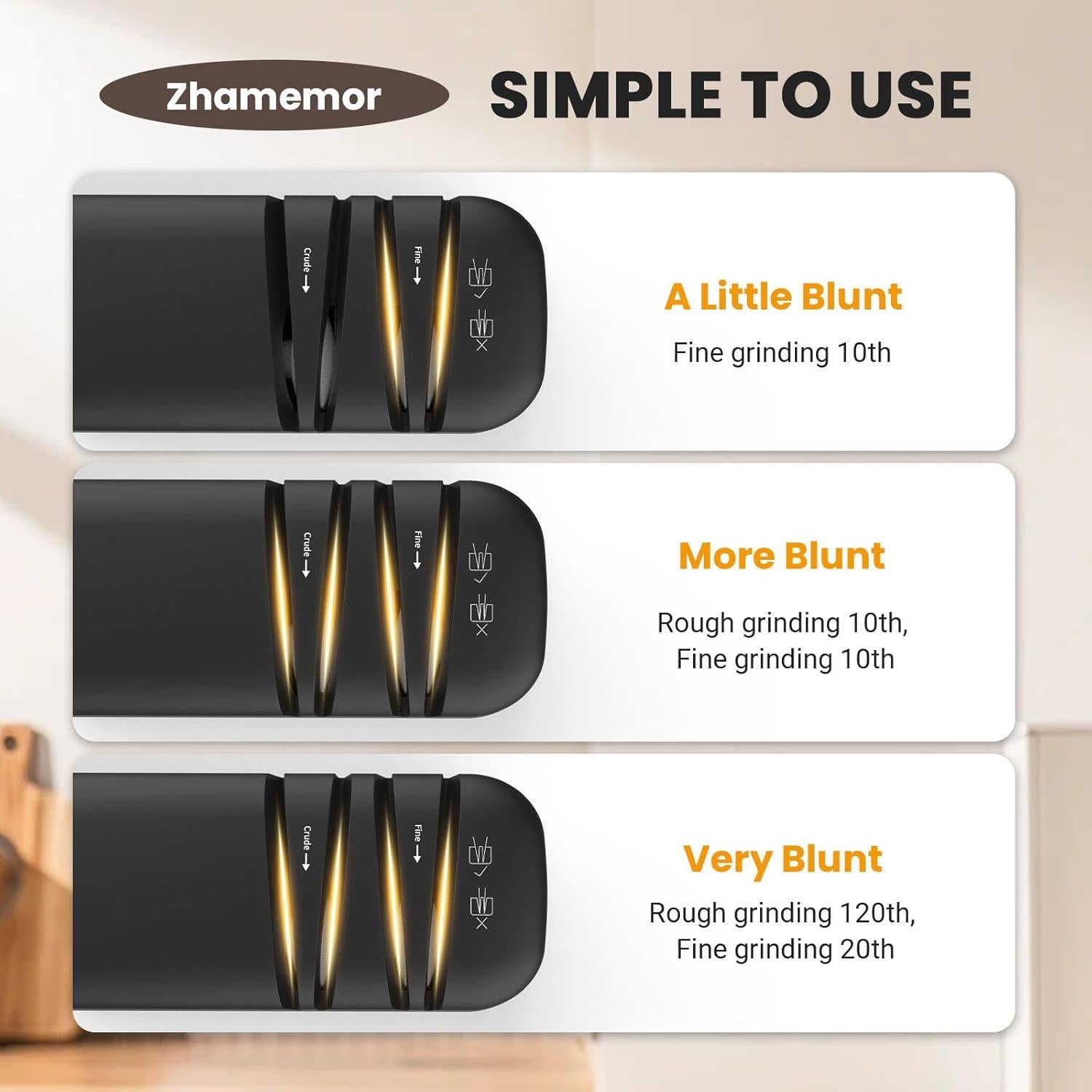 Afilador eléctrico Zhamemor 2 etapas para cuchillos y tijeras