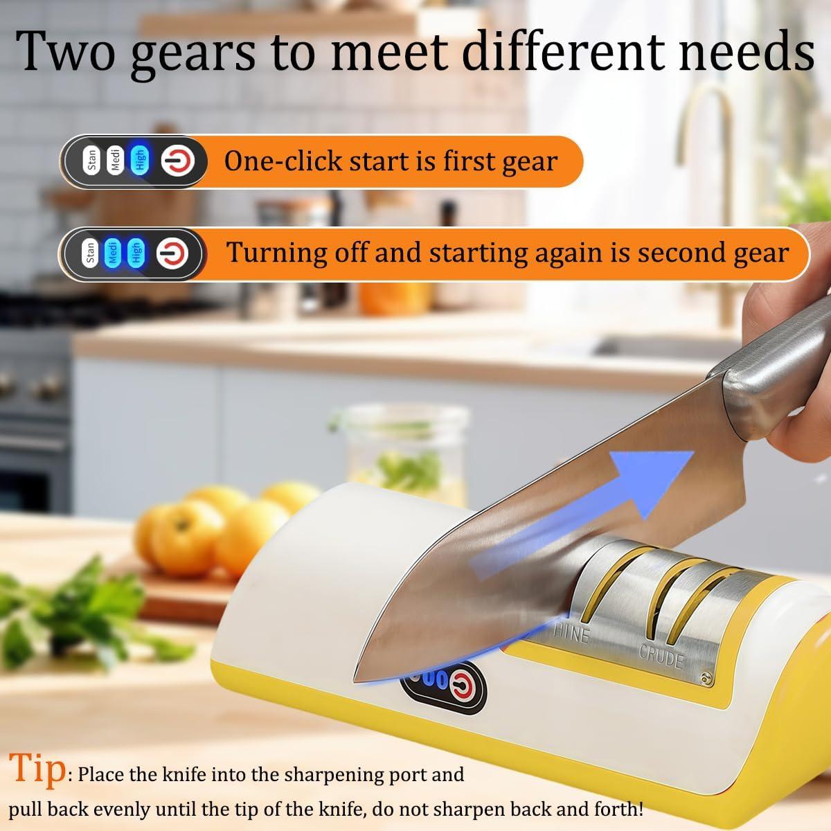 Afilador eléctrico de cuchillos Genérico 2 etapas 363g