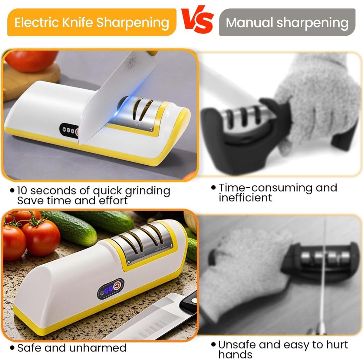 Afilador eléctrico de cuchillos Genérico 2 etapas 363g