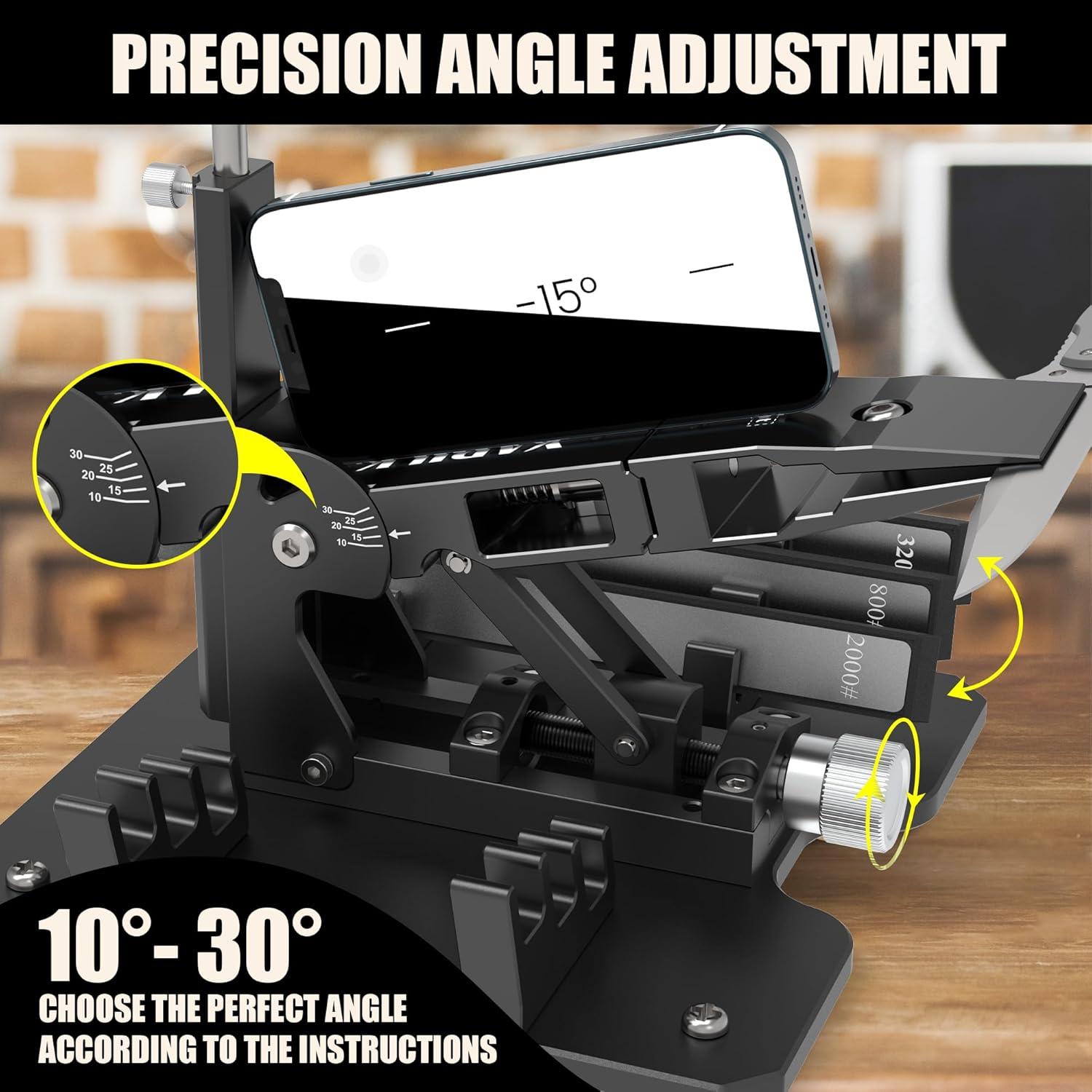 Sistema de Afilado de Cuchillos Profesional XARILK GEN2 con 3 Piedras de Diamante