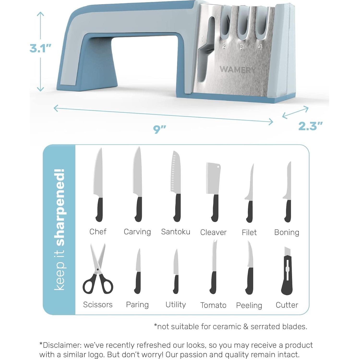 Afilador de cuchillos y tijeras Wamery KSharpener 4 etapas