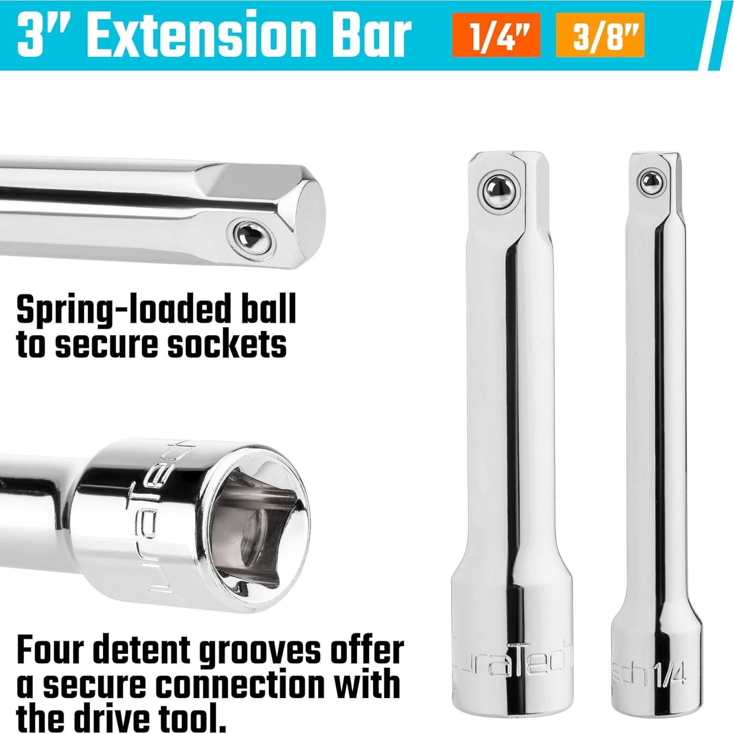 Juego de Llaves de Carraca Stubby DURATECH 3 en 1 72 Dientes