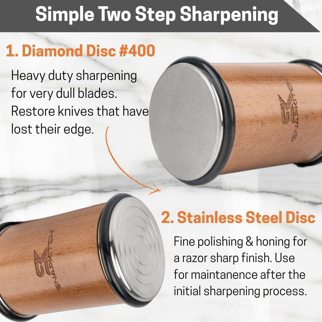 Afilador de Cuchillos Rodante SNAPKITCH con Discos de Diamante