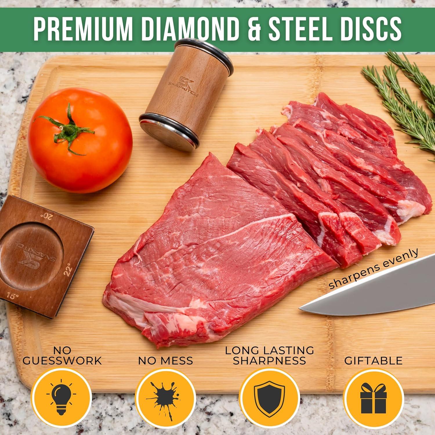 Afilador de Cuchillos Rodante SNAPKITCH con Discos de Diamante