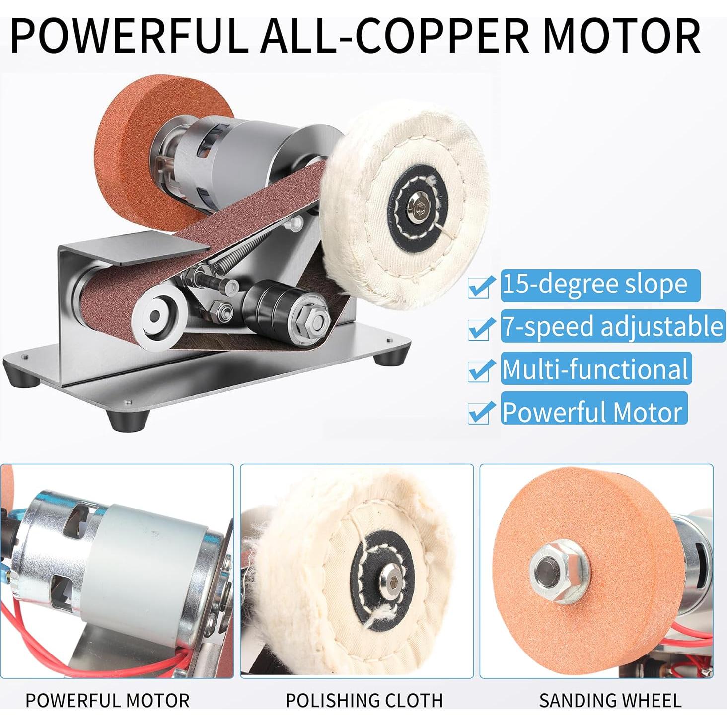 Lijadora de Banda Mini YIDOFENG 24V 7 Velocidades Afilador