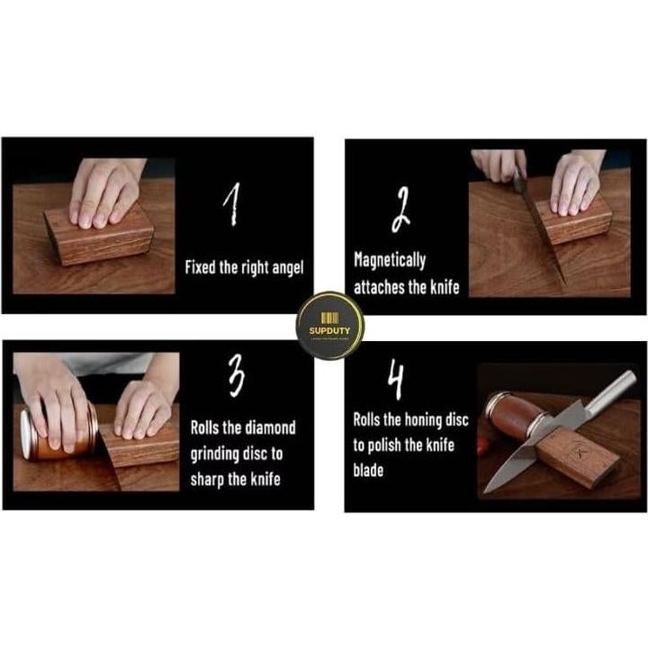 Afilador de Cuchillos Rodante SUPDUTY - Discos de Diamante y Cerámica - 15° y 20°