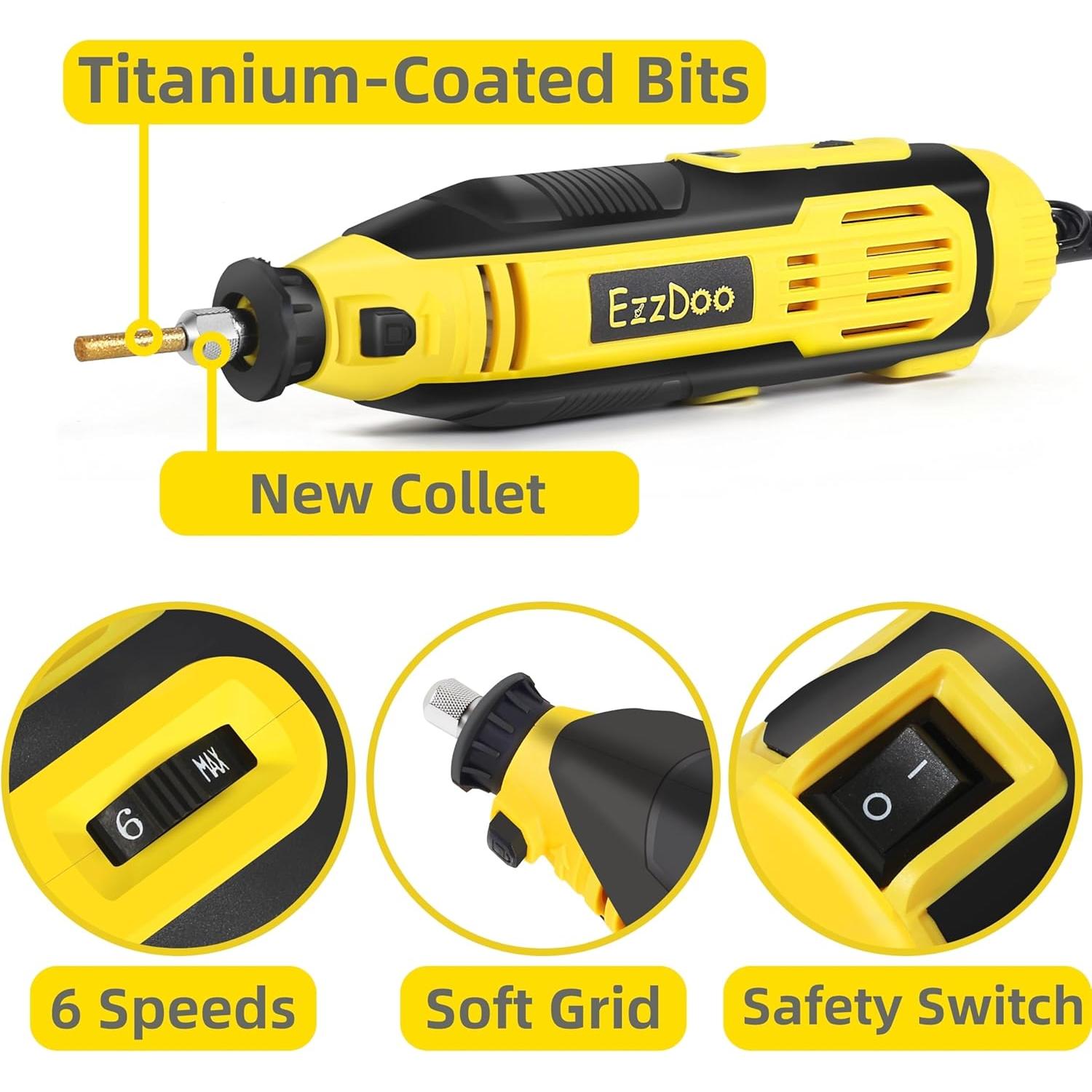 Afilador de motosierra EzzDoo eléctrico con puntas de titanio