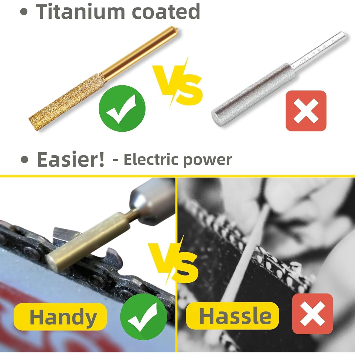 Afilador de motosierra EzzDoo eléctrico con puntas de titanio