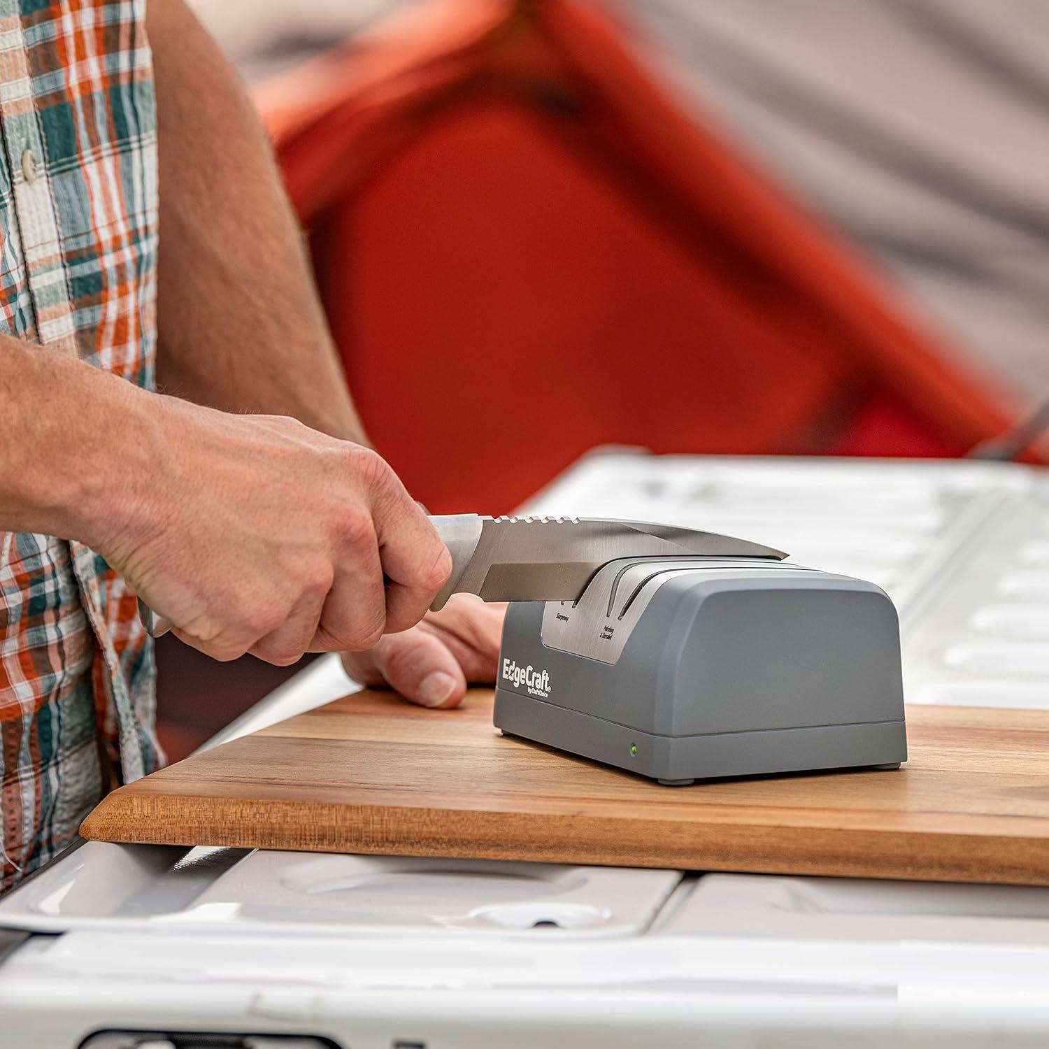 Afilador eléctrico EdgeCraft SHE22 recargable 2 etapas gris