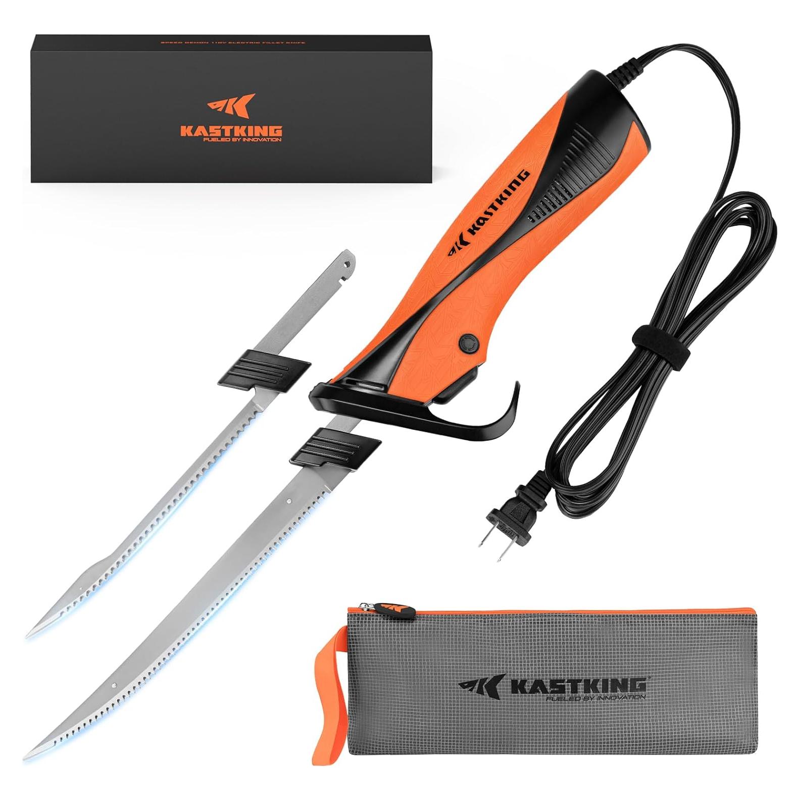 Cuchillo de filete eléctrico KastKing Speed Demon 110V con 2 cuchillas