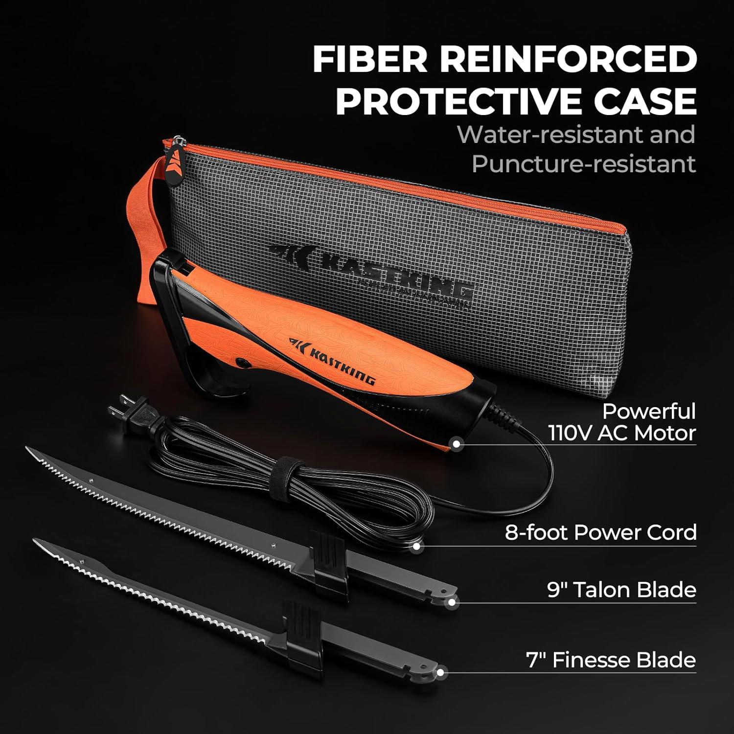 Cuchillo de filete eléctrico KastKing Speed Demon 110V con 2 cuchillas