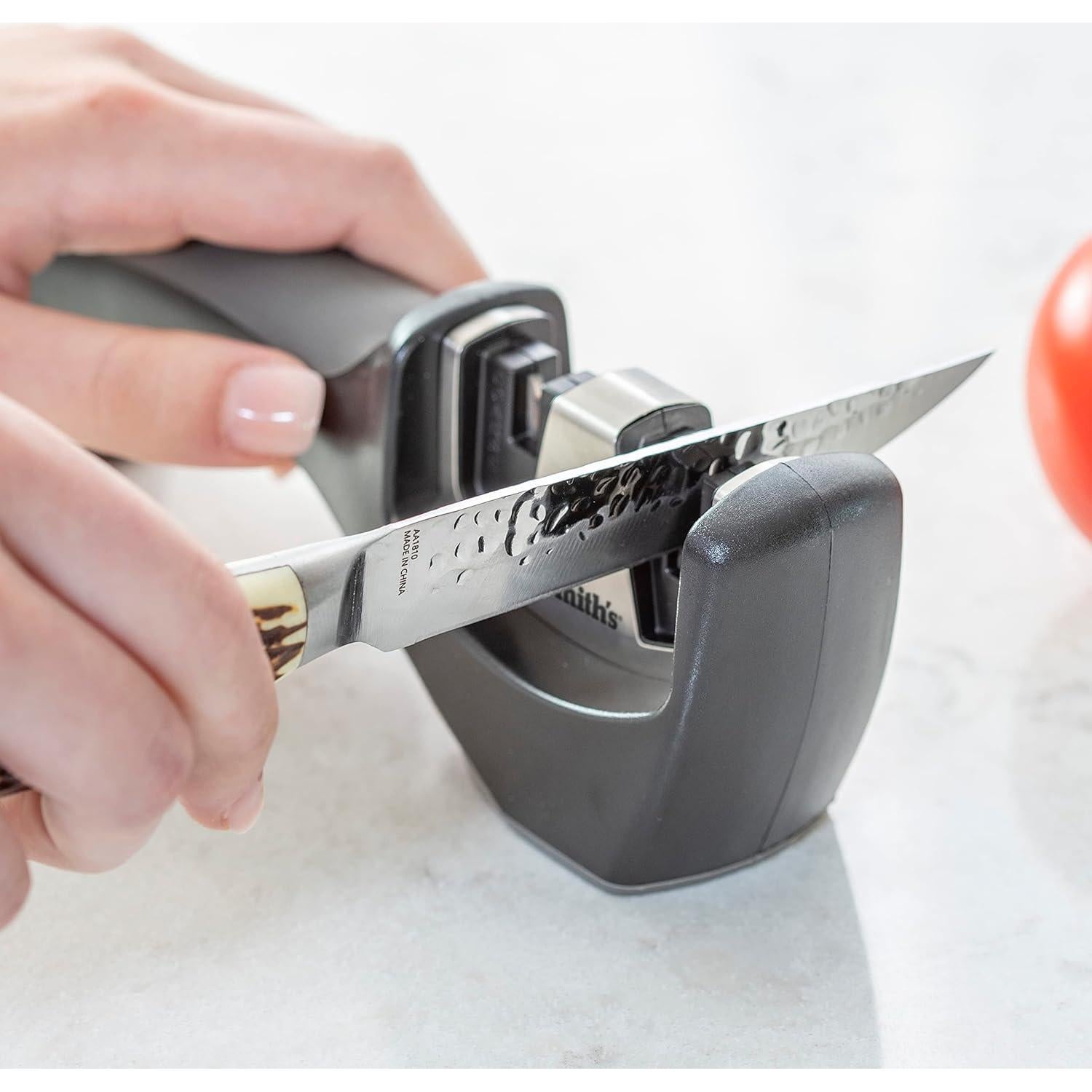Afilador de cuchillos Pull-Thru Smith 50032 - Gris - 2 etapas