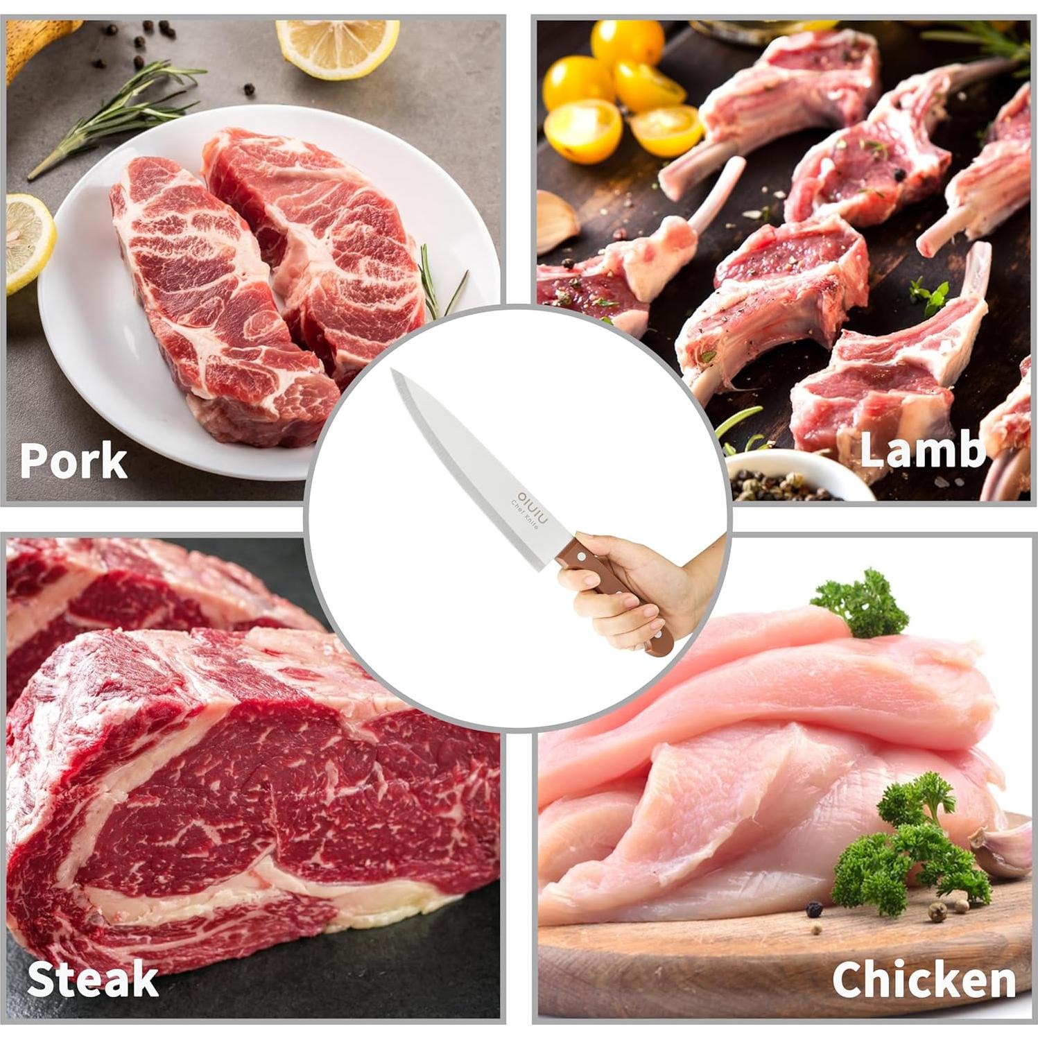 Cuchillo de Chef 20 cm OLULU Acero Inoxidable Ergonomico