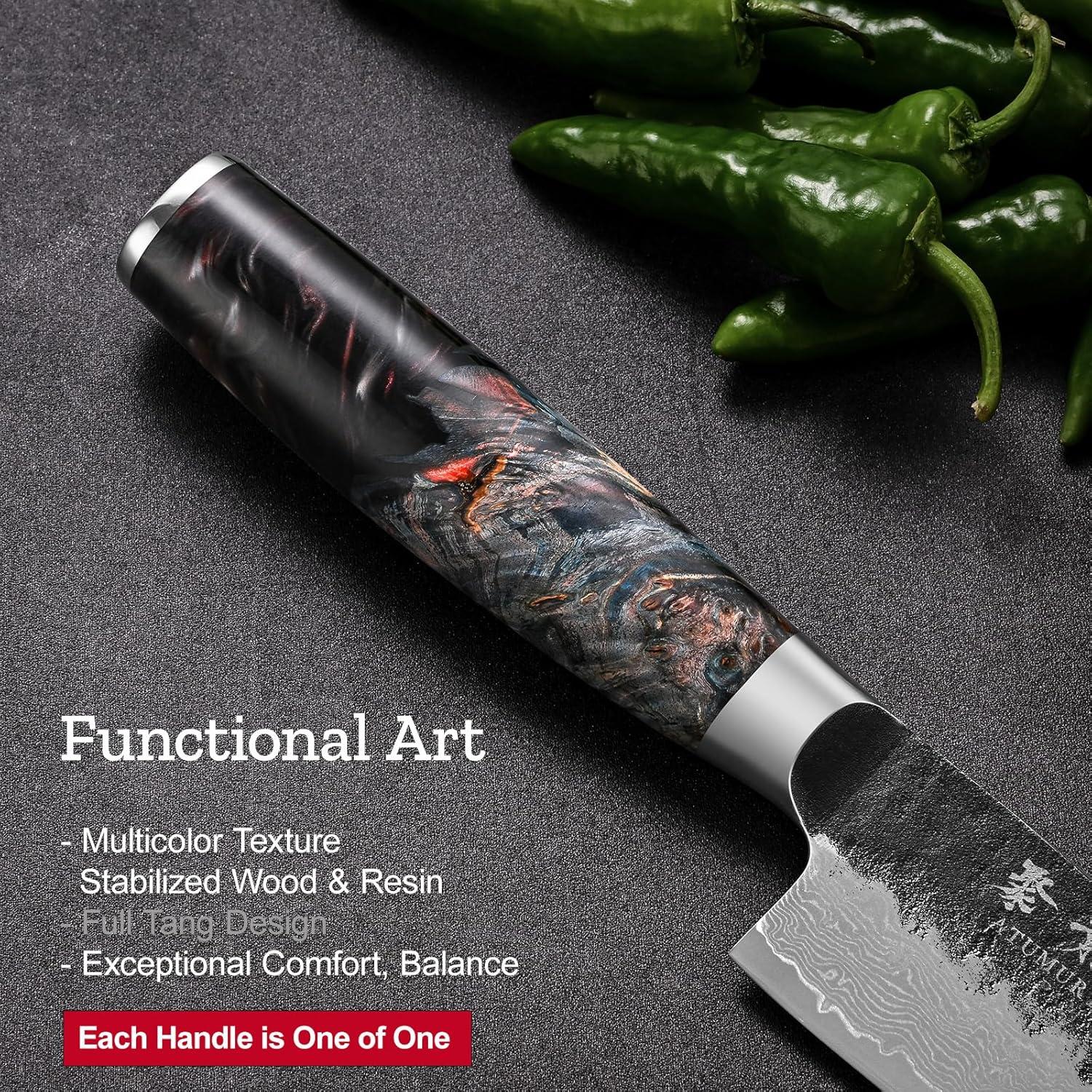 Cuchillo de Chef Japonés Atumuryou 20.32 cm Acero Damasco VG10