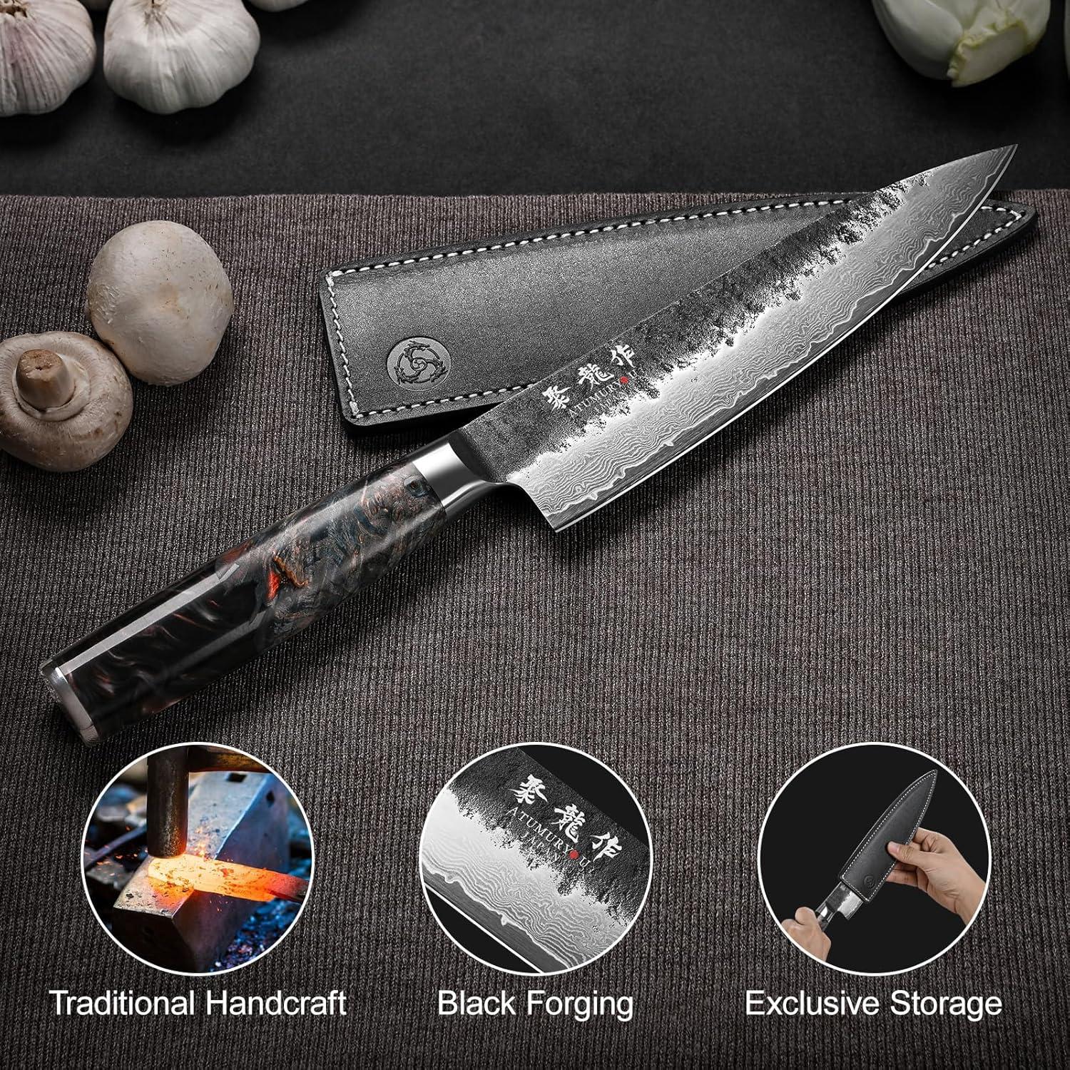 Cuchillo de Chef Japonés Atumuryou 20.32 cm Acero Damasco VG10
