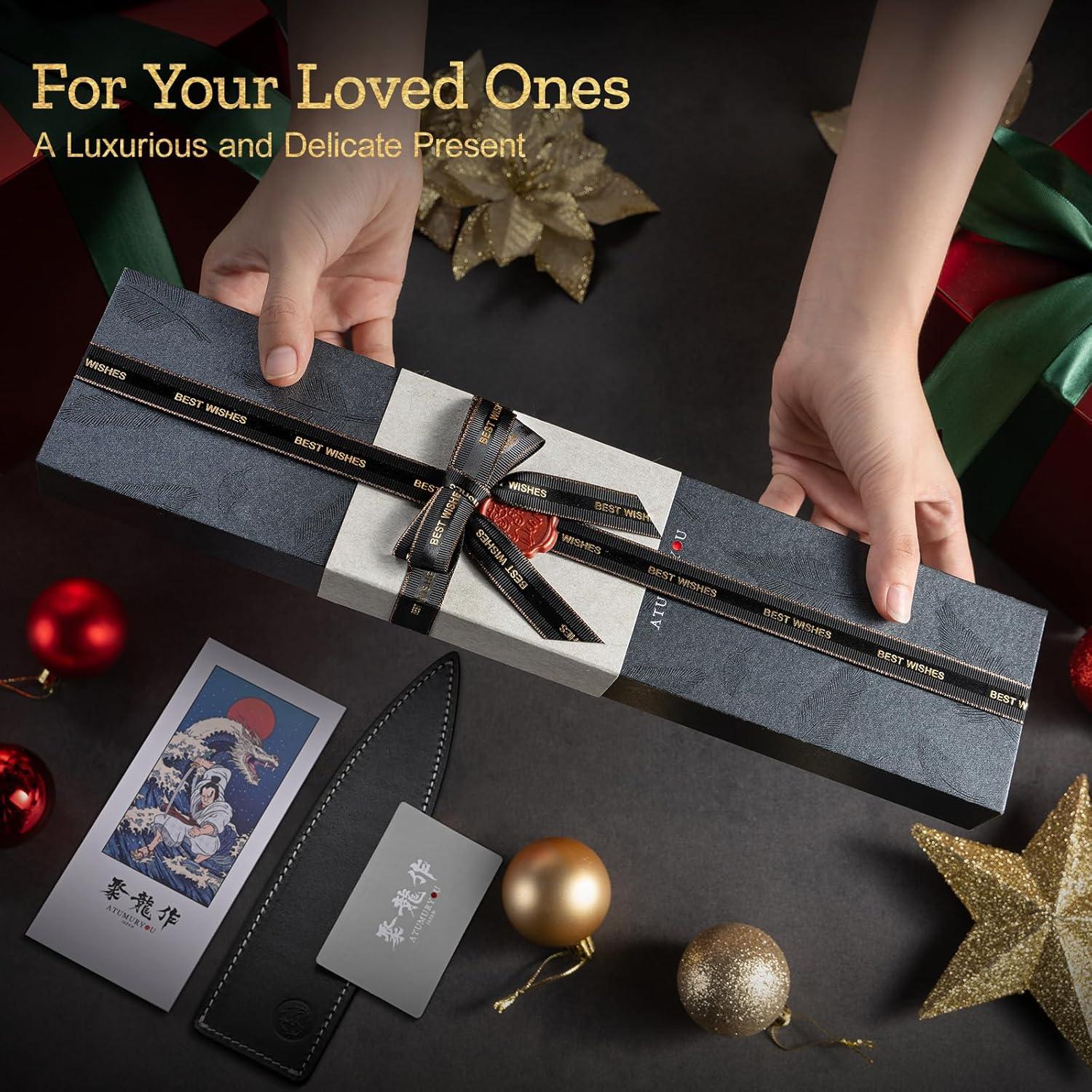 Cuchillo de Chef Japonés Atumuryou 20.32 cm Acero Damasco VG10