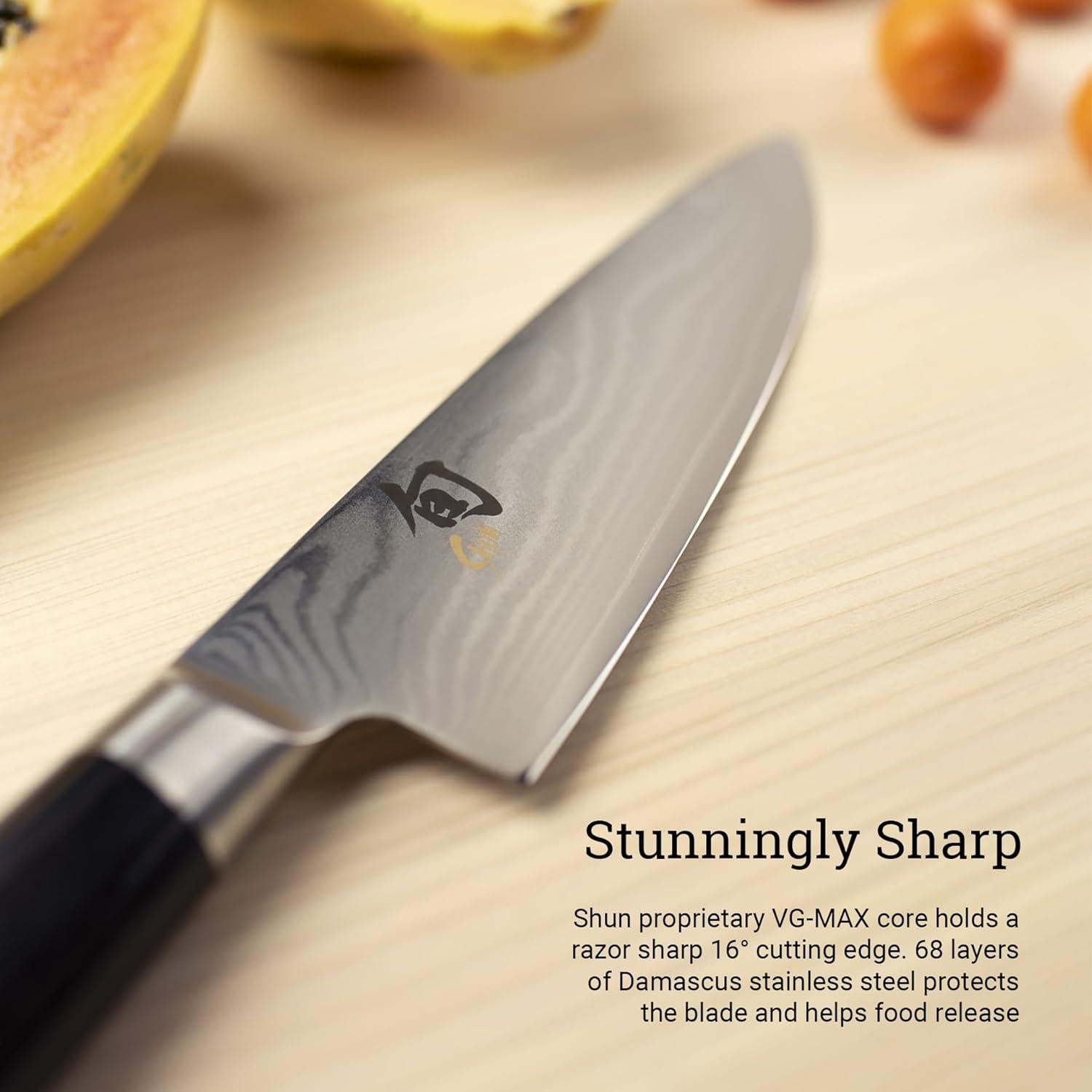 Cuchillo de Chef Shun 20 cm Damasco VG-MAX Negro
