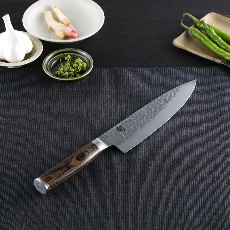 Cuchillo de Chef Shun Premier 20.32 cm Acero Damasco Pakkawood