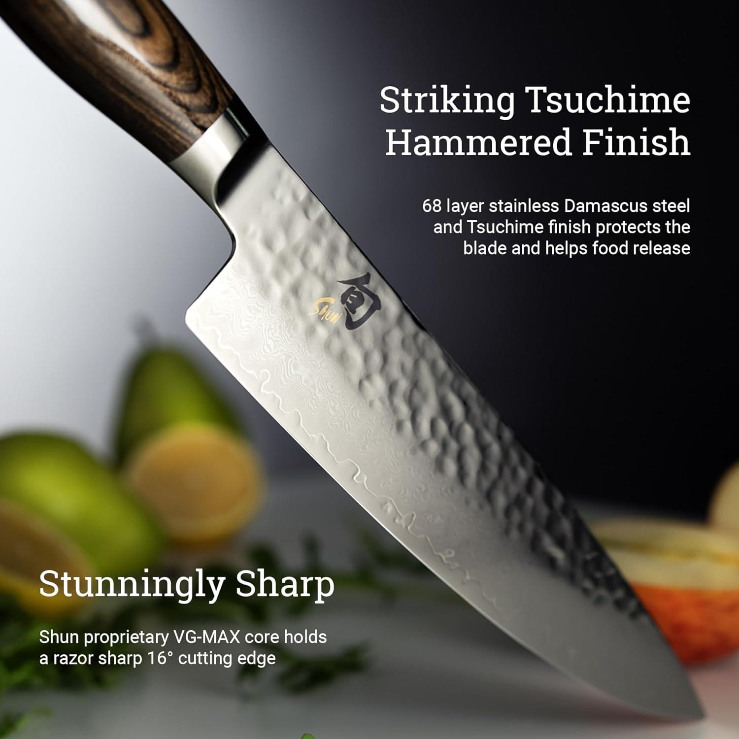 Cuchillo de Chef Shun Premier 20.32 cm Acero Damasco Pakkawood