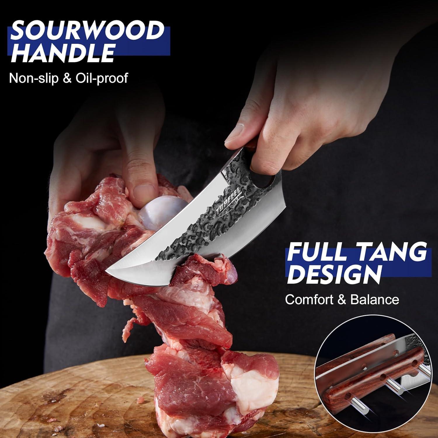 Juego de cuchillos de carne 3 piezas Topfeel forjados a mano