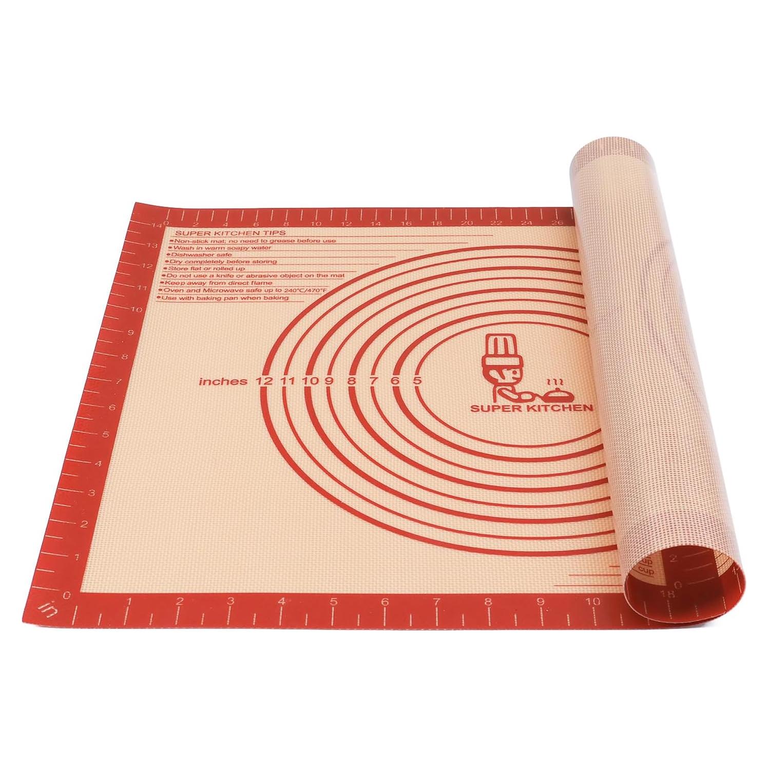 Alfombrilla de Silicona Antiadherente 61x40.6 cm Rojo Folksy