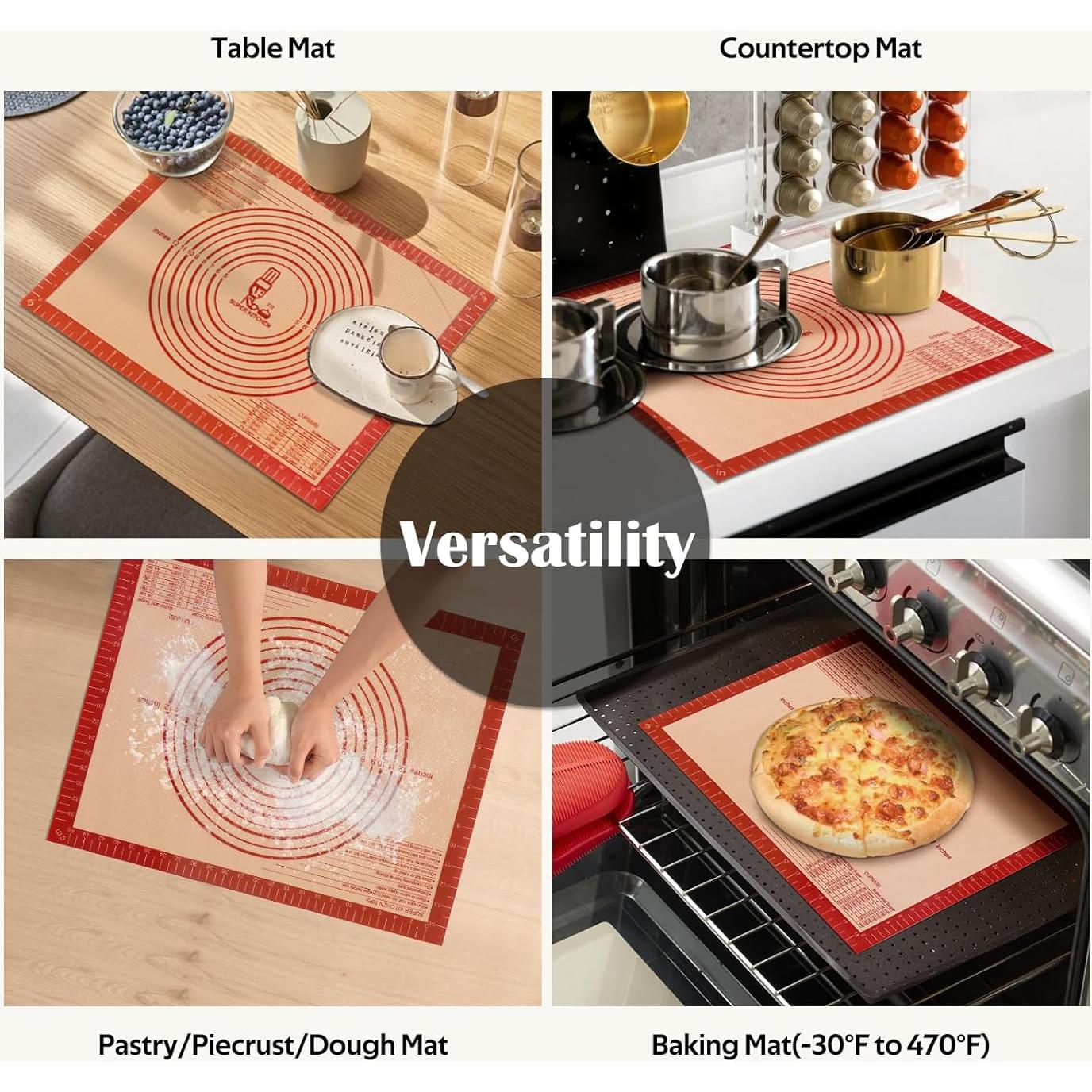 Alfombrilla de Silicona Antiadherente 61x40.6 cm Rojo Folksy