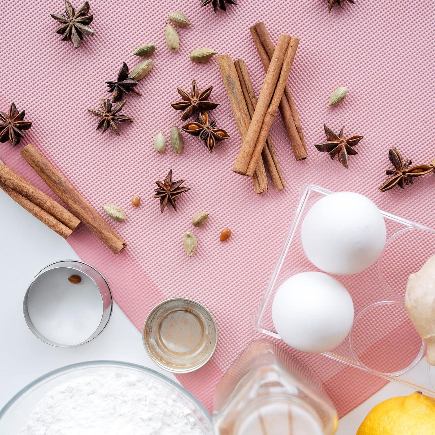 Tapetes de Hornear Perforados AMYONE 2 PCS Silicona Rosa 41.9x29.5 cm