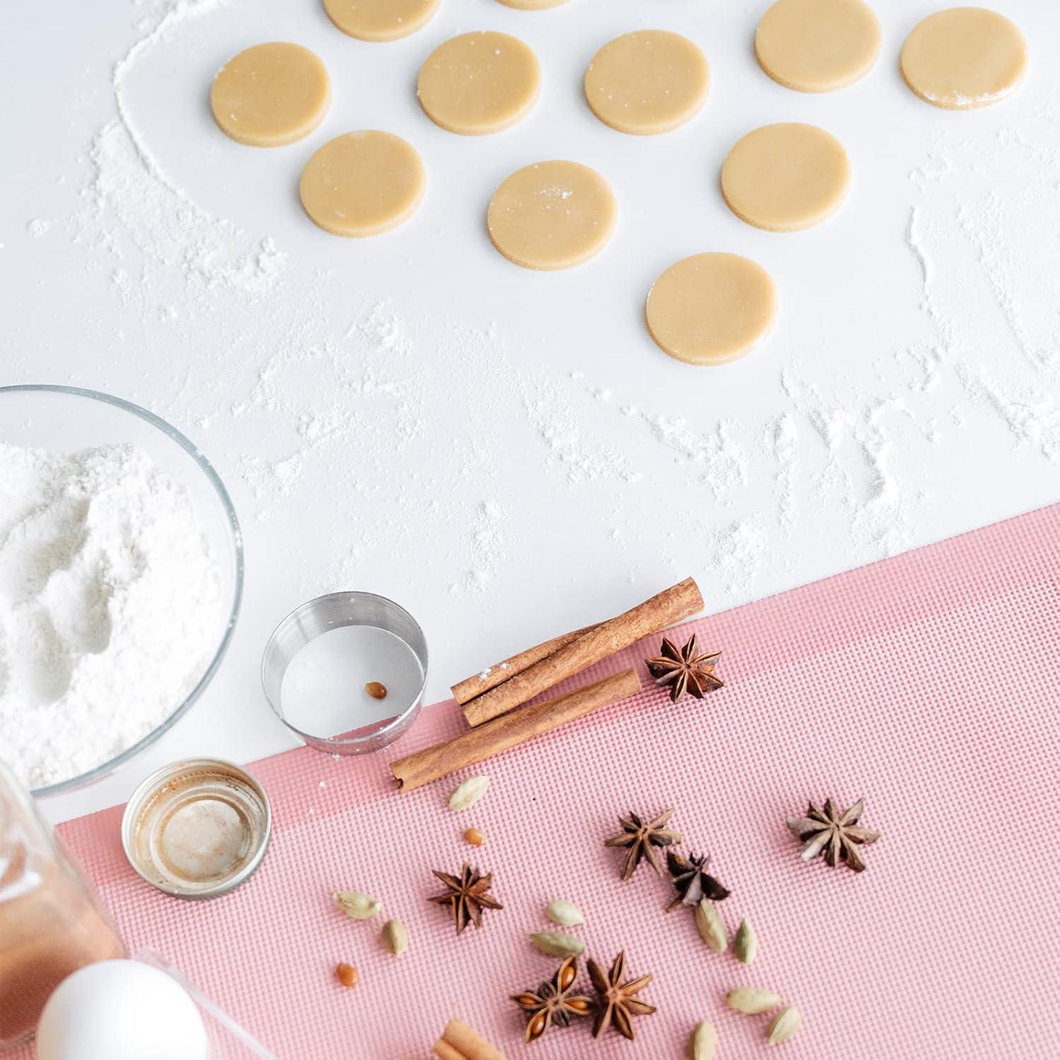 Tapetes de Hornear Perforados AMYONE 2 PCS Silicona Rosa 41.9x29.5 cm