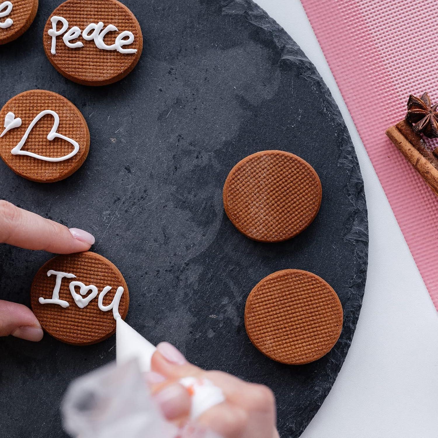 Tapetes de Hornear Perforados AMYONE 2 PCS Silicona Rosa 41.9x29.5 cm