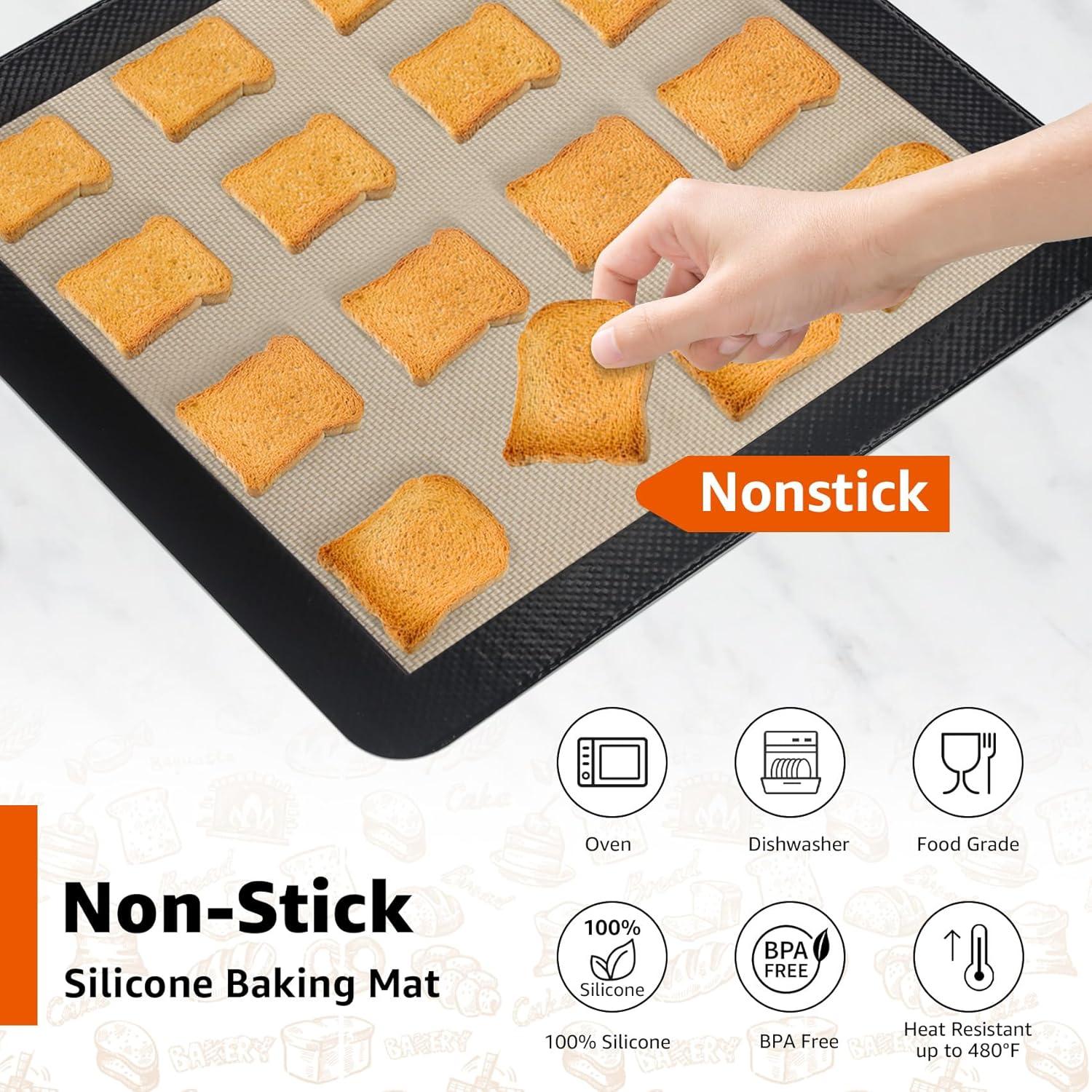 2 Tapetes de Silicona para Hornear 30x30 cm Sun3drucker