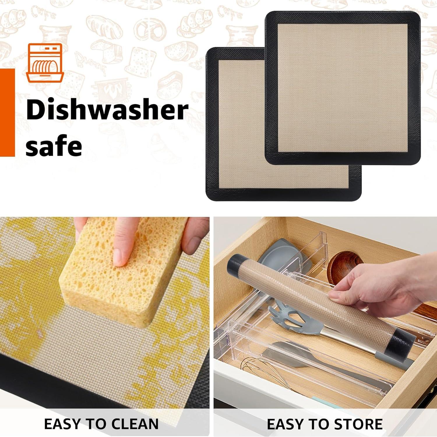 2 Tapetes de Silicona para Hornear 30x30 cm Sun3drucker