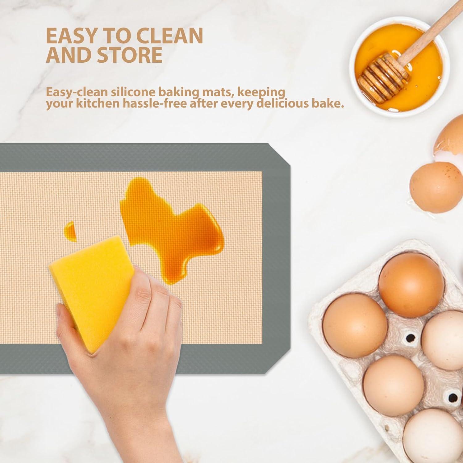 Alfombrilla de Silicona para Hornear TREASO - 3 Piezas Antiadherente