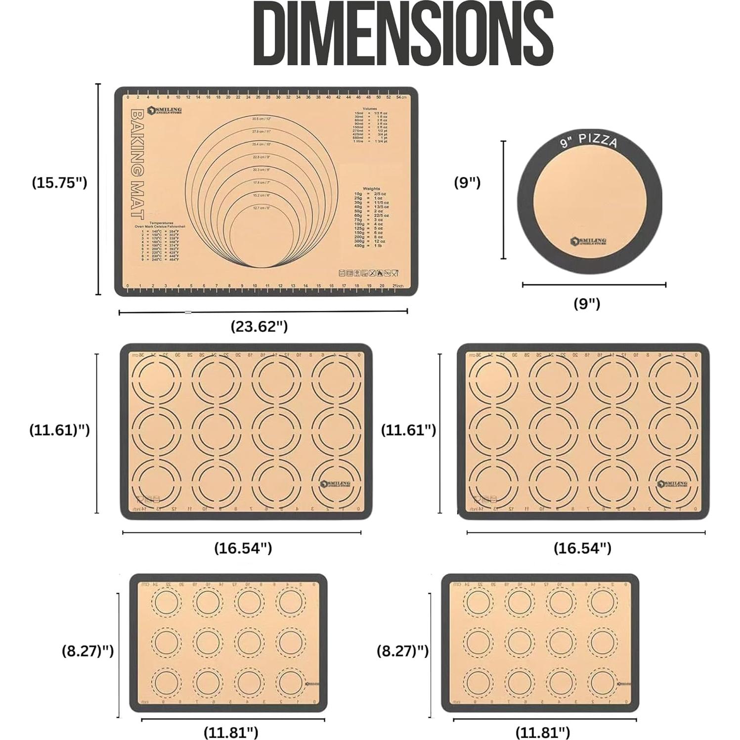 Juego de 6 Tapetes de Silicona Antiadherente Genérico 60x40 cm