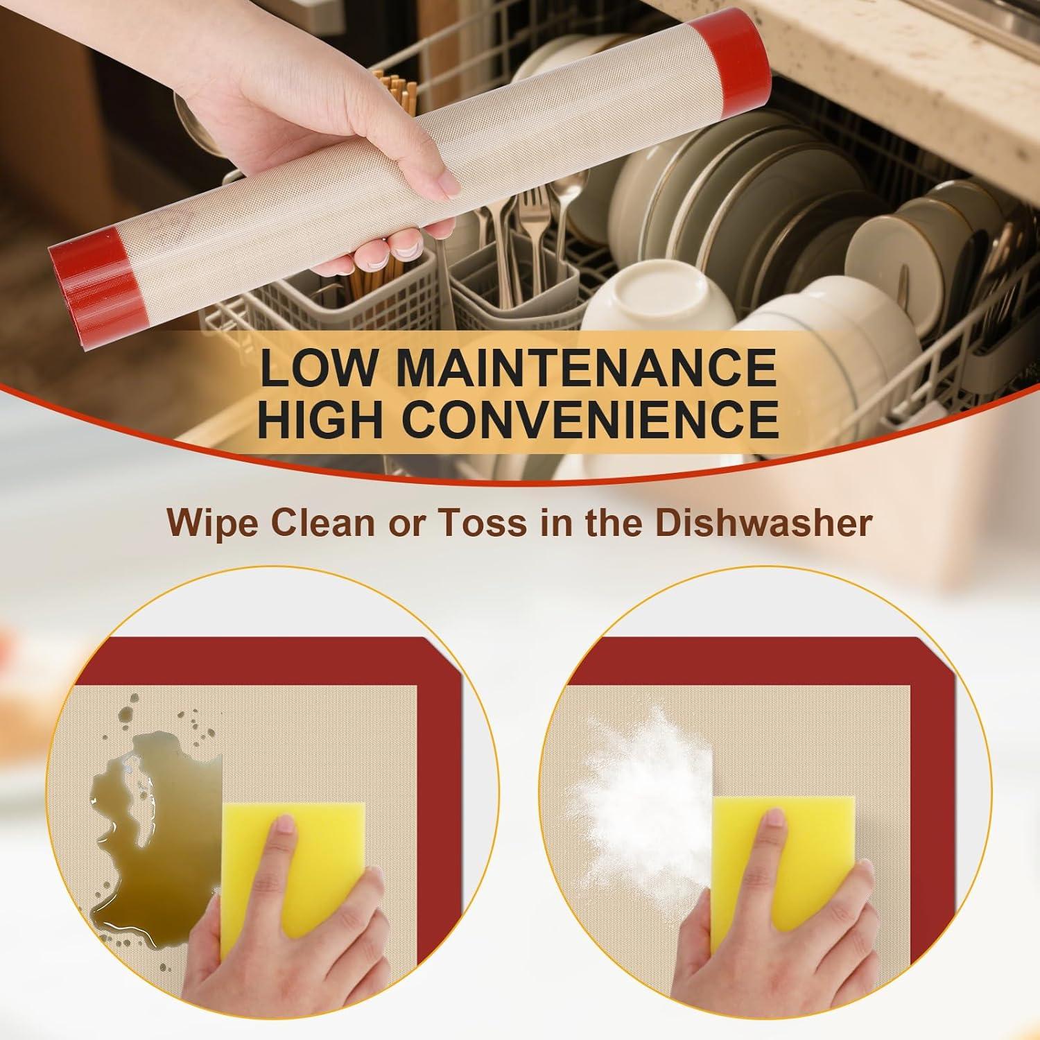 Mats de Silicona para Hornear HOTEC 3 Pack - Antiadherentes y Reutilizables