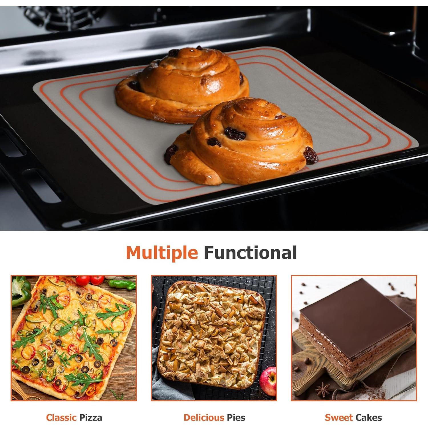 Alfombrillas de Silicona para Hornear MMMat - Juego de 2 Cortables 20-25 cm