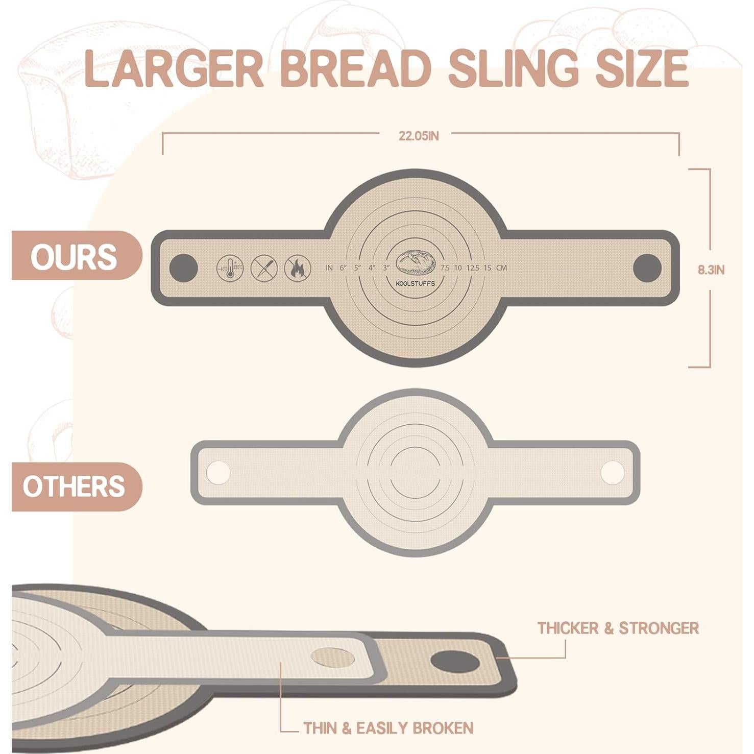 Sling de Pan de Silicona Koolstuffs 2 PCS Ovalado y Redondo