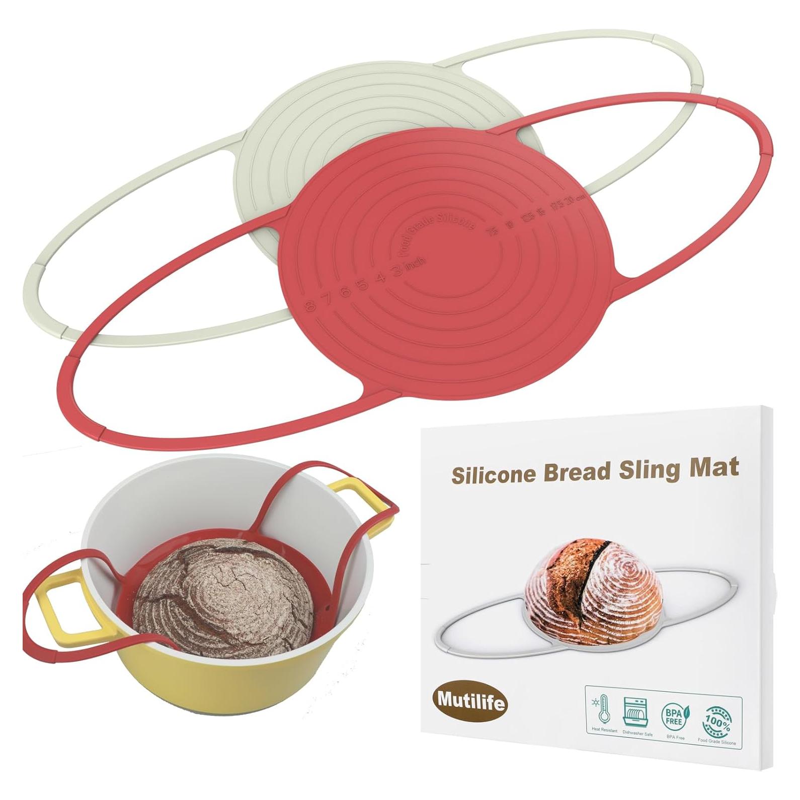 Sling de Pan de Silicona Mutilife 23 cm Antiadherente Beige y Rojo