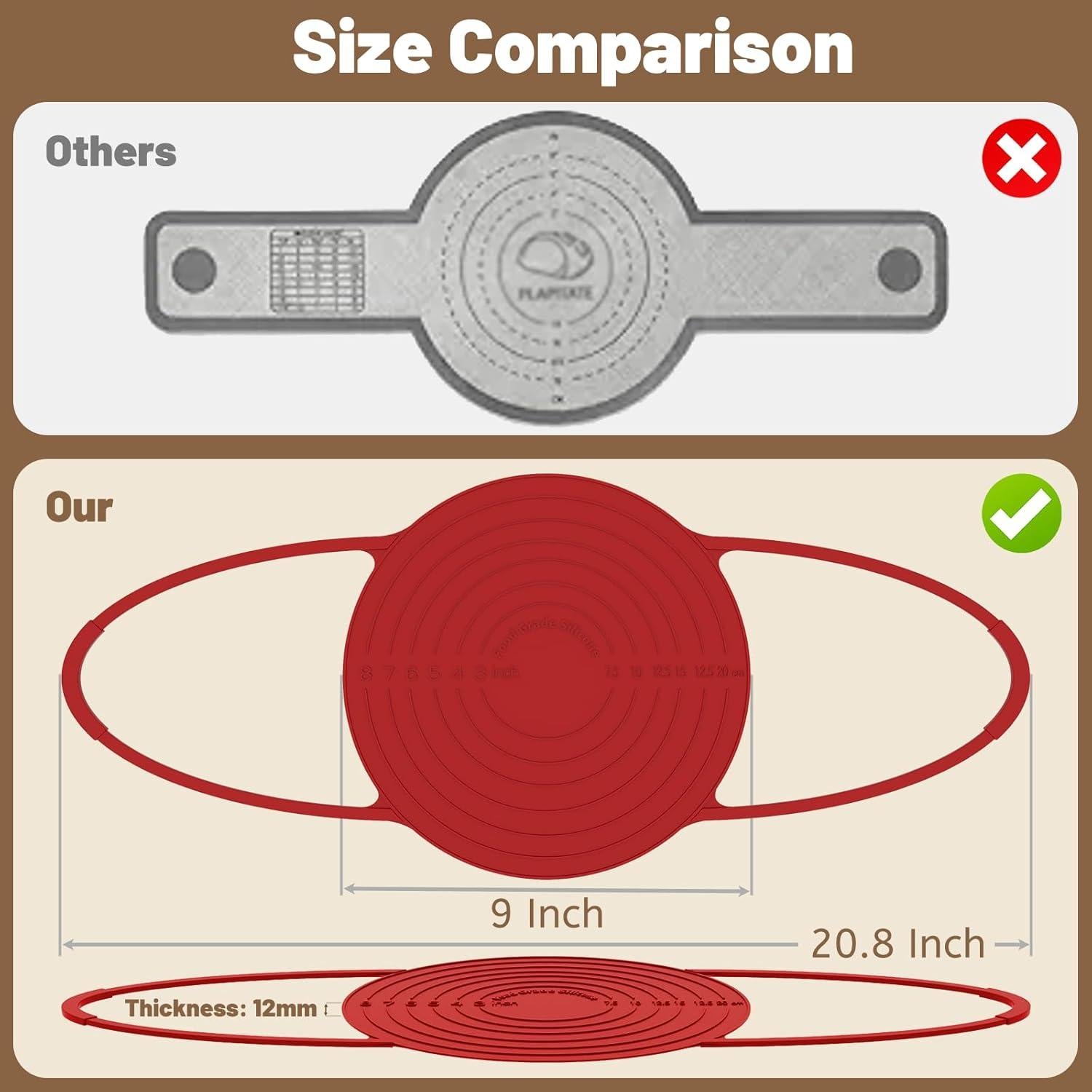 Sling de Pan de Silicona Mutilife 23 cm Antiadherente Beige y Rojo