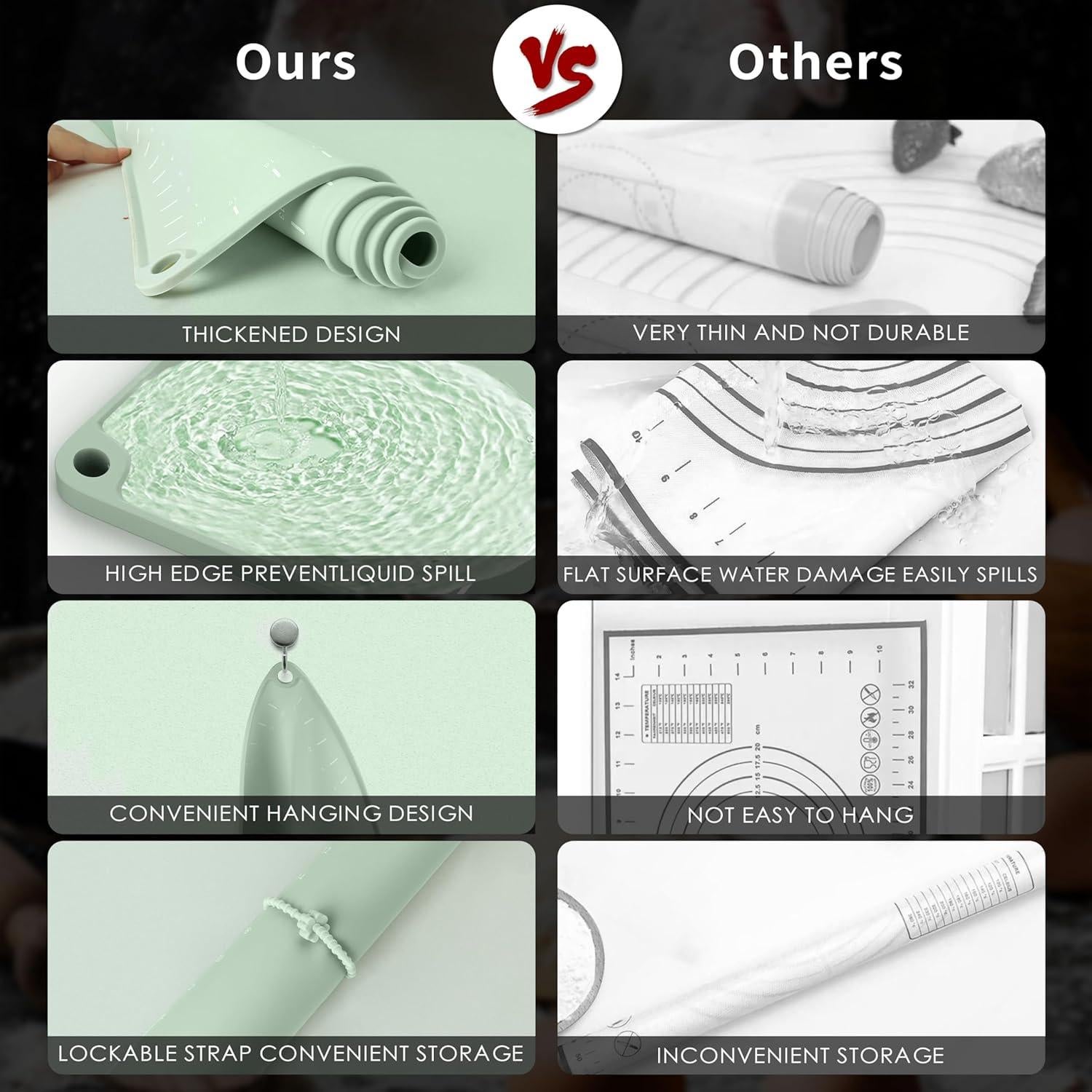 Alfombrilla de Hornear de Silicona HslyT 61x41 cm Antiadherente