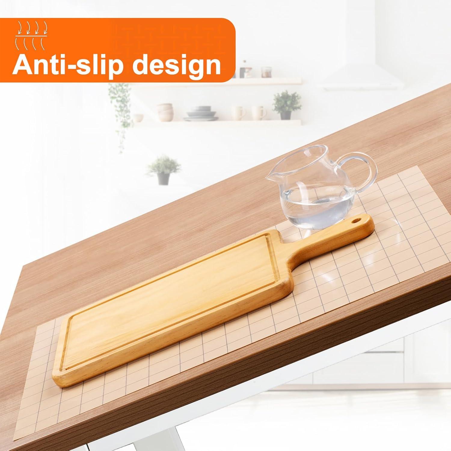 Rollo de Tapete de Silicona Angadona Beige 1.6m x 0.3m Antiadherente