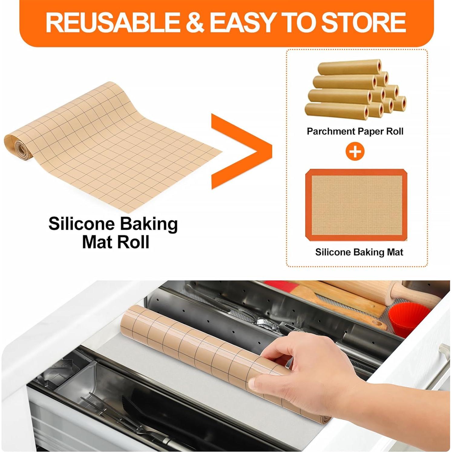 Rollo de Tapete de Silicona Angadona Beige 1.6m x 0.3m Antiadherente