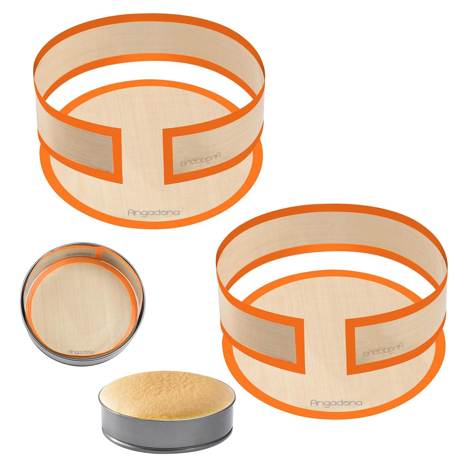 2 Tapetes de Silicona Antiadherente Angadona para Hornear 22 cm