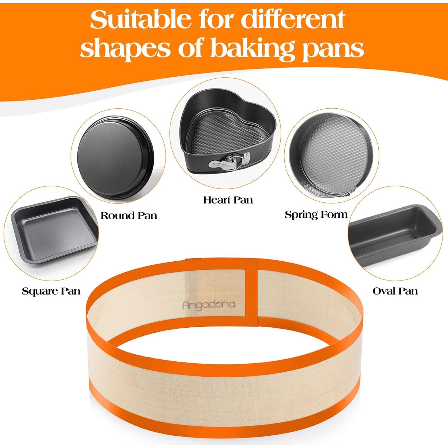 2 Tapetes de Silicona Antiadherente Angadona para Hornear 22 cm
