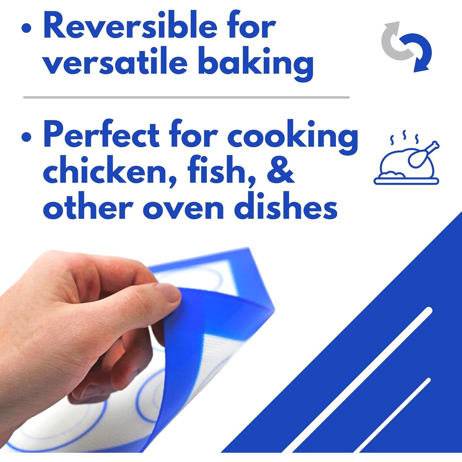 Mats de Hornear de Silicona Jenaluca 2 Pack Antiadherentes 42x29.5cm