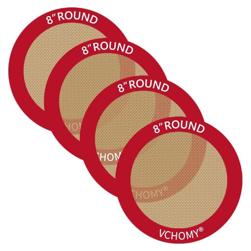 Mats de Hornear de Silicona VCHOMY 20 cm Antiadherente Set de 4