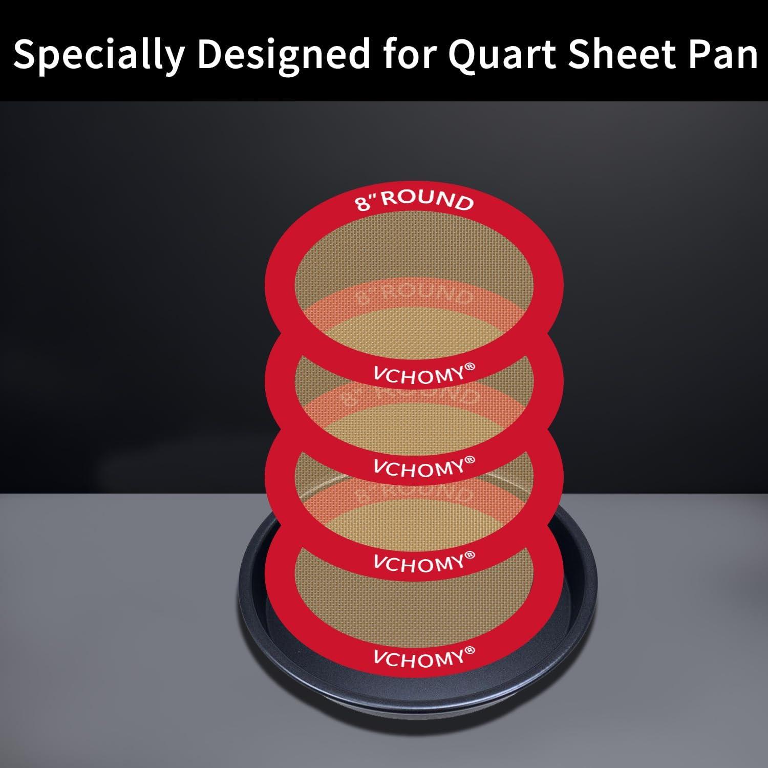 Mats de Hornear de Silicona VCHOMY 20 cm Antiadherente Set de 4