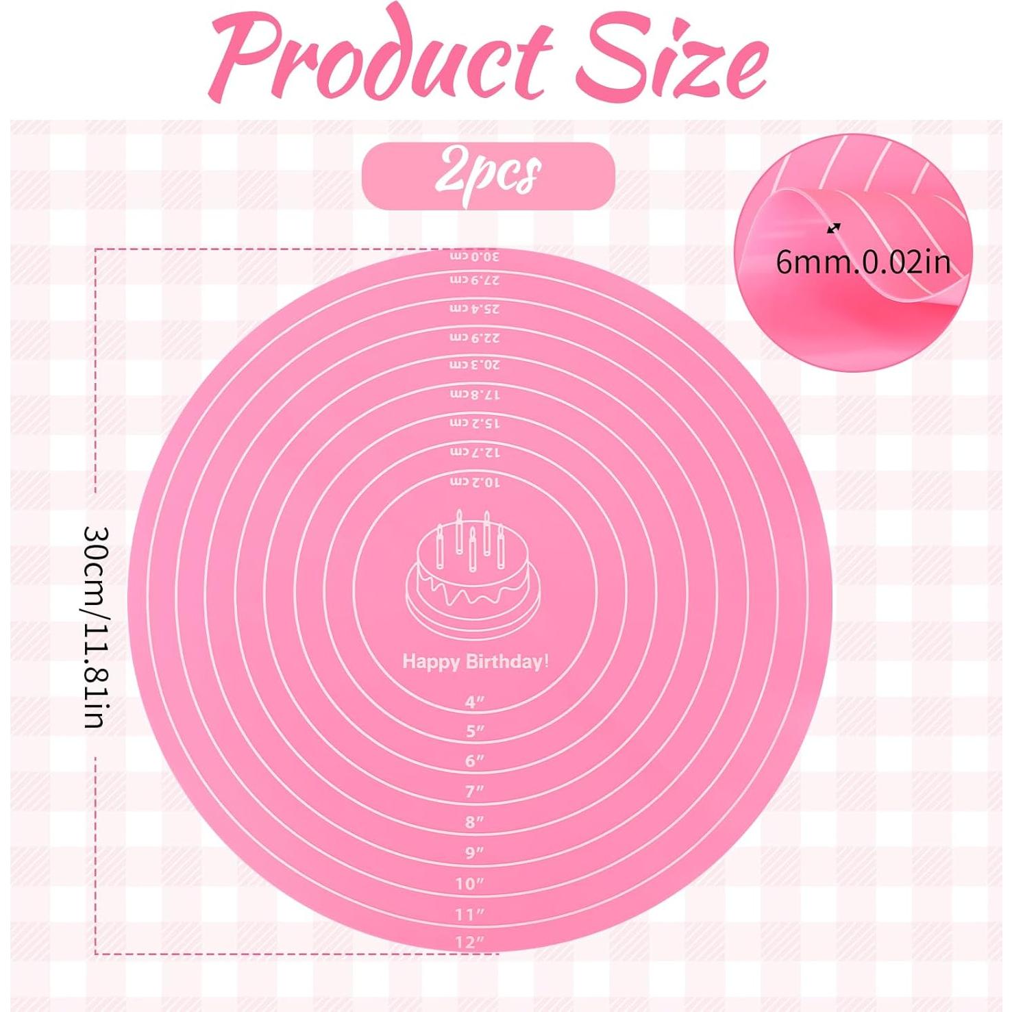 2 Alfombrillas de Silicona Rosa para Hornear 30 cm SynHHergyx