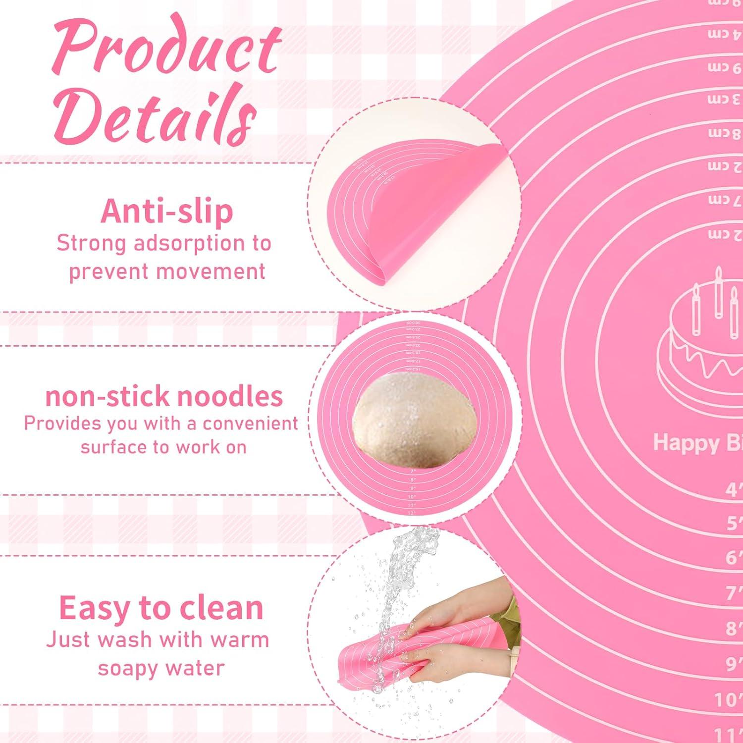 2 Alfombrillas de Silicona Rosa para Hornear 30 cm SynHHergyx