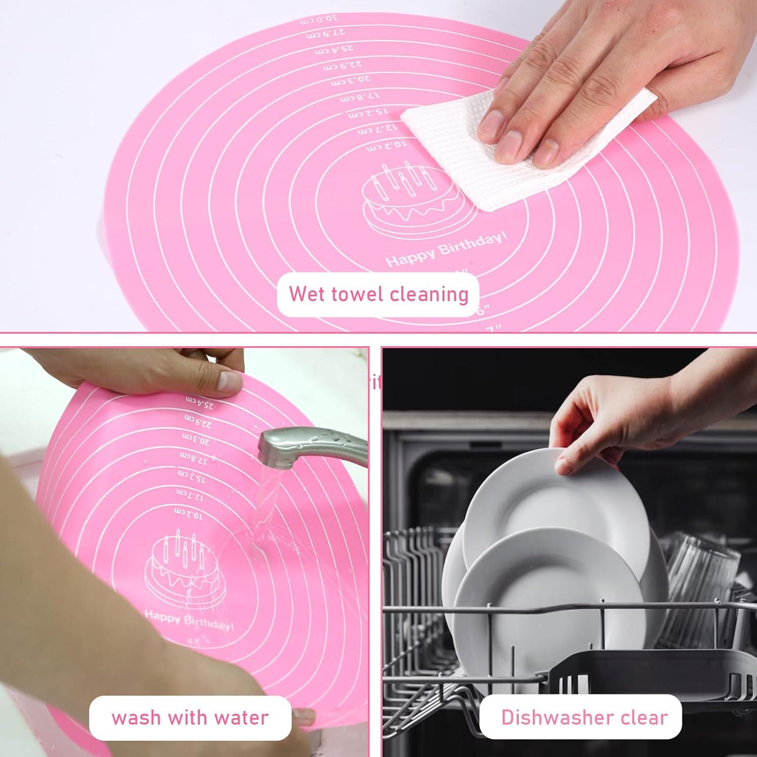 2 Alfombrillas de Silicona Rosa para Hornear 30 cm SynHHergyx